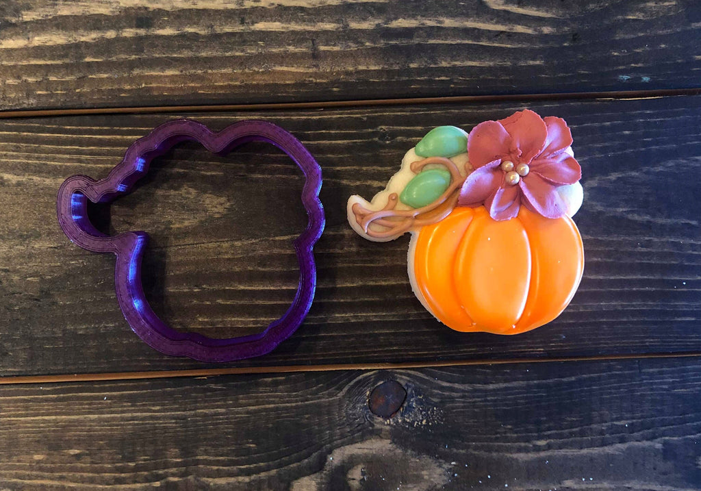 Andrea's Floral Pumpkin Cookie Cutter or Fondant Cutter and Clay Cutter