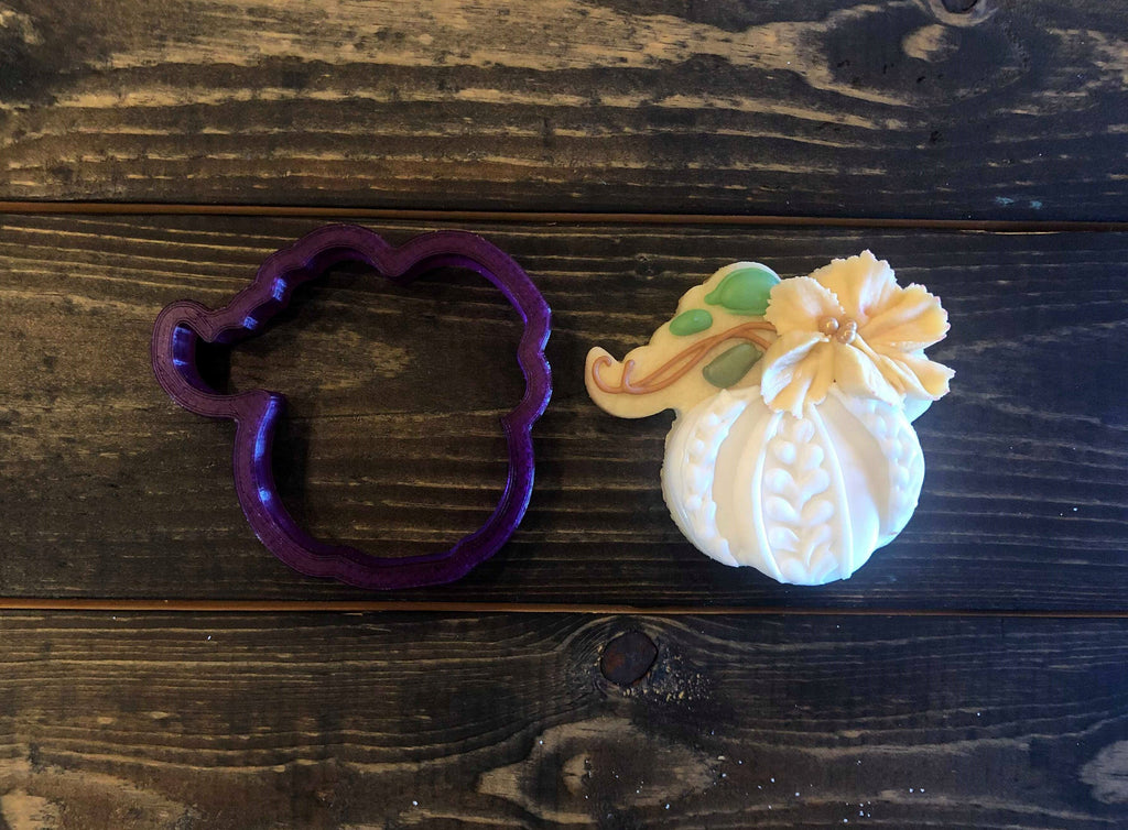 Andrea's Floral Pumpkin Cookie Cutter or Fondant Cutter and Clay Cutter