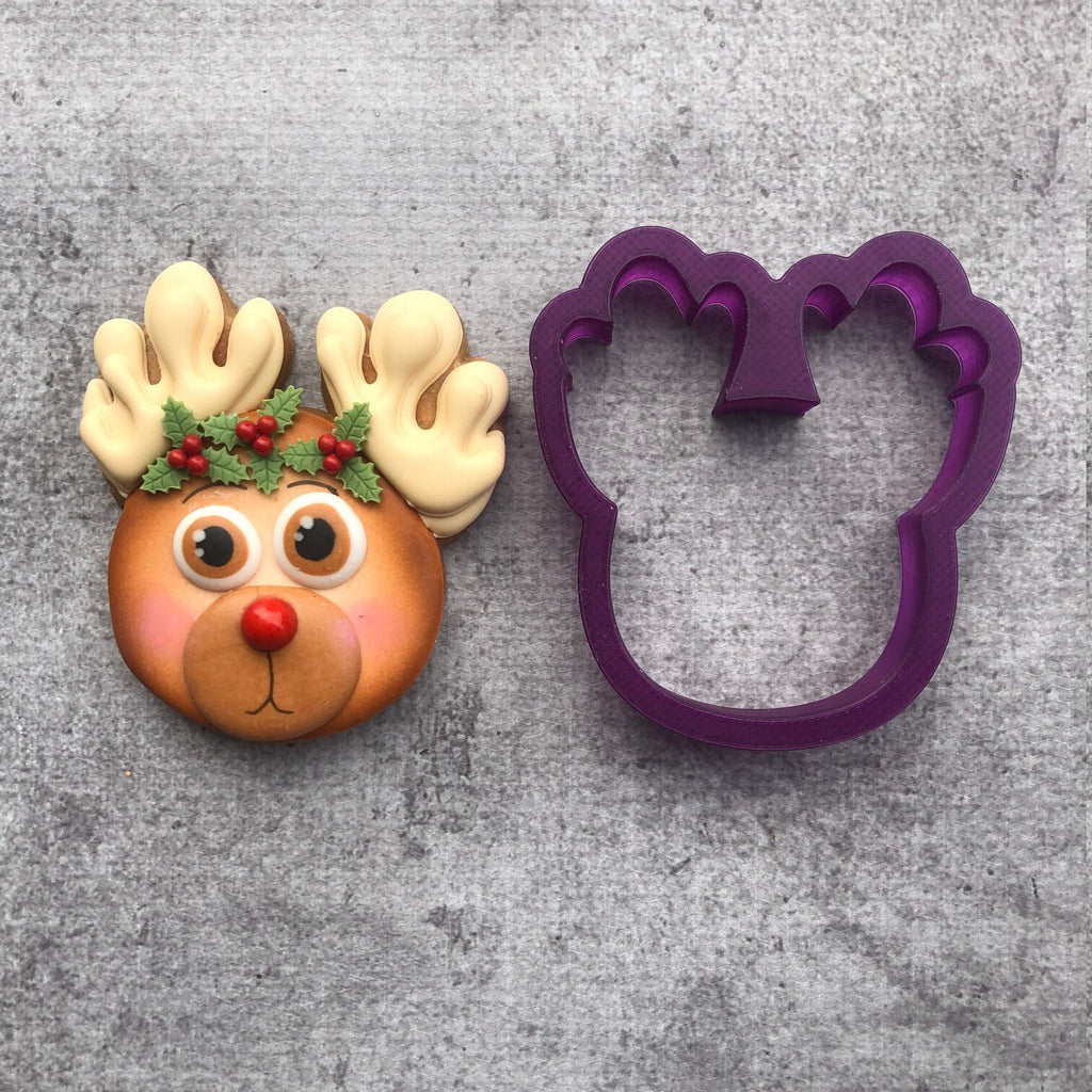 Reindeer Head Cookie Cutter and Fondant Cutter and Clay Cutter