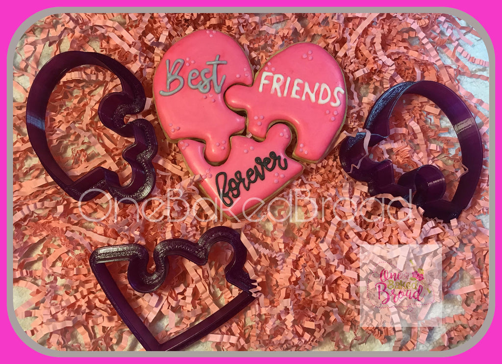 Heart Puzzle Pieces Cookie Cutter and Fondant Cutter and Clay Cutter