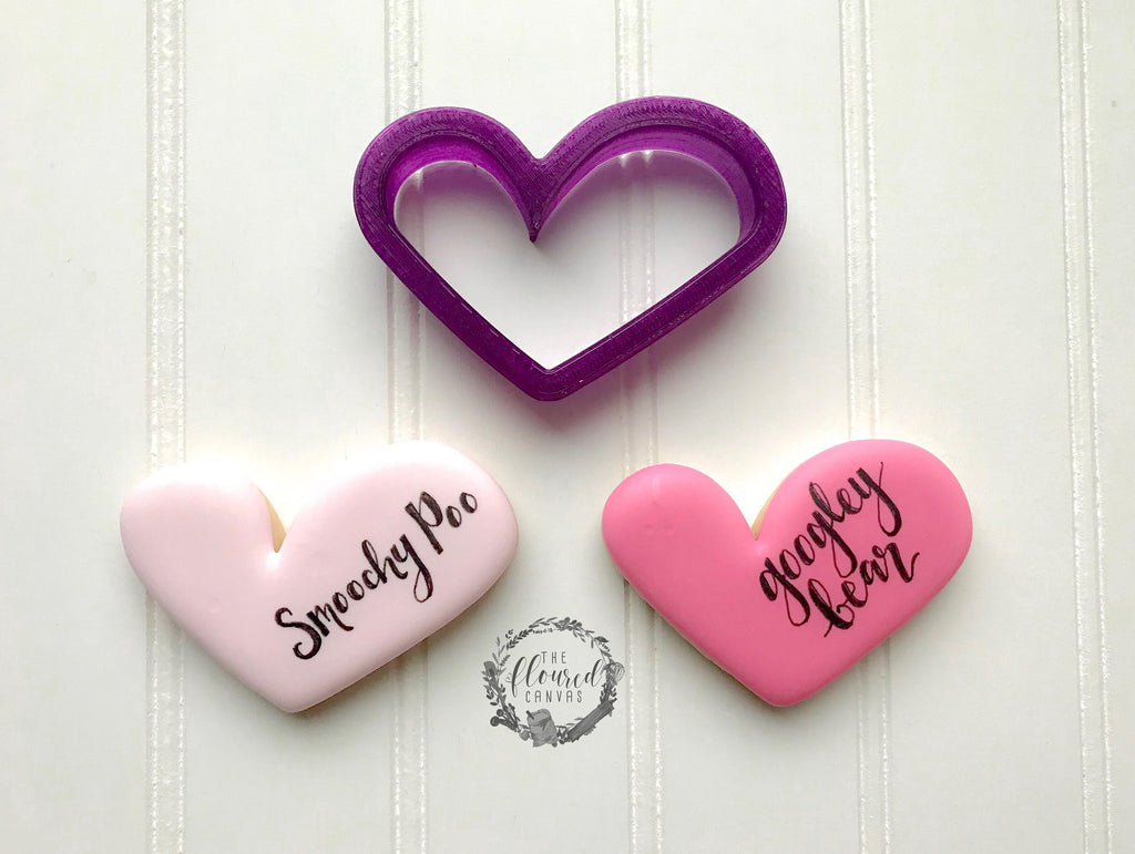 The Floured Canvas Wonky Heart Cookie Cutter and Fondant Cutter and Clay Cutter