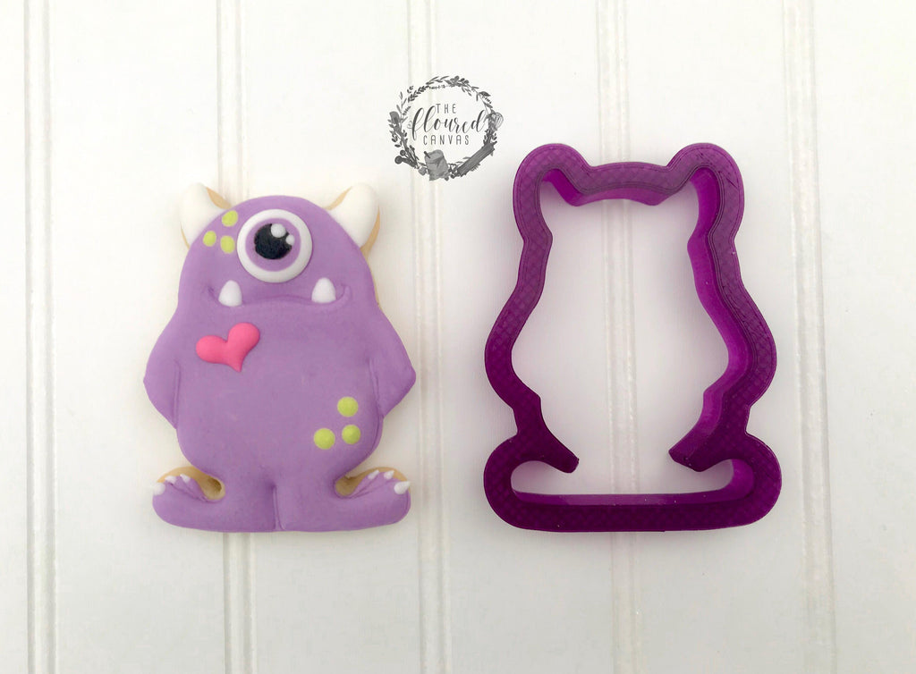 The Floured Canvas Monster Hugs & Wild Kisses set of 4 Cookie Cutter or Fondant Cutter and Clay Cutter