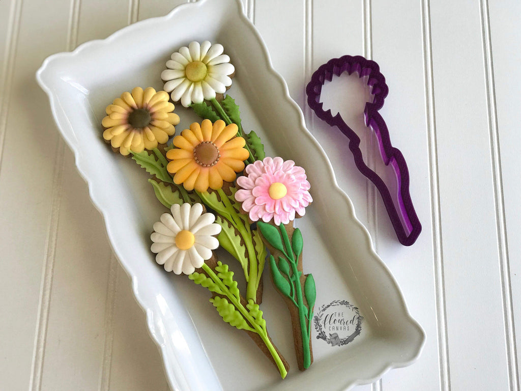 The Floured Canvas Mixed Floral Set of 4 Cookie Cutters and Fondant Cutters and Clay Cutters