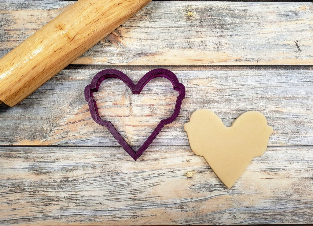 Nerdy Heart with Glasses Cookie Cutter and Fondant Cutter and Clay Cutter