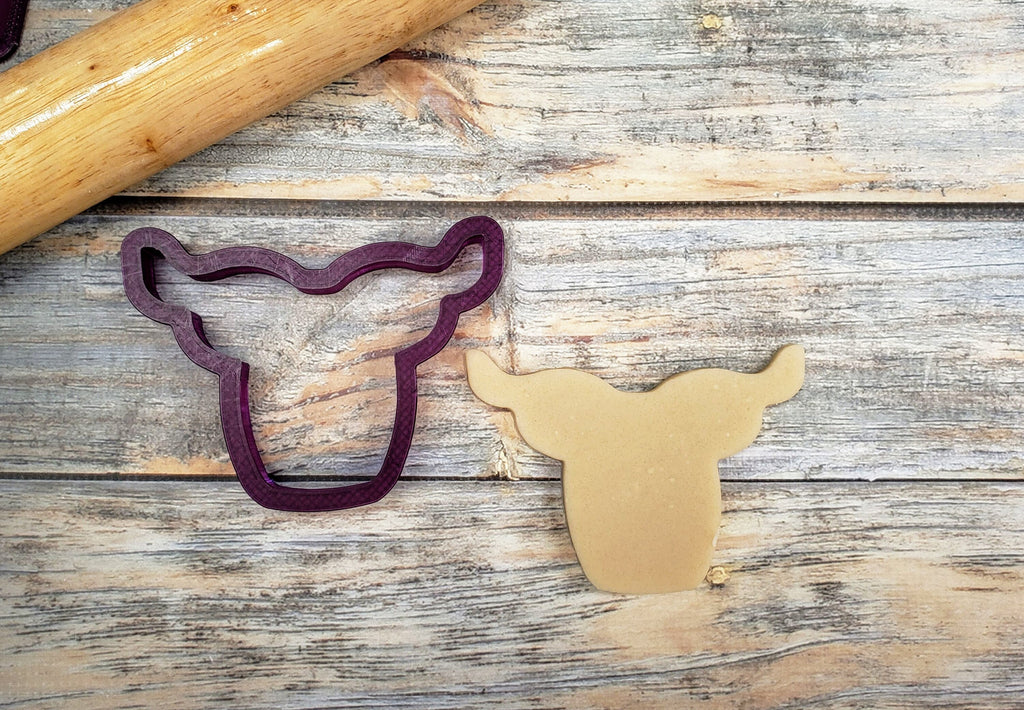 Highland Cow Head Cookie Cutter and Fondant Cutter and Clay Cutter