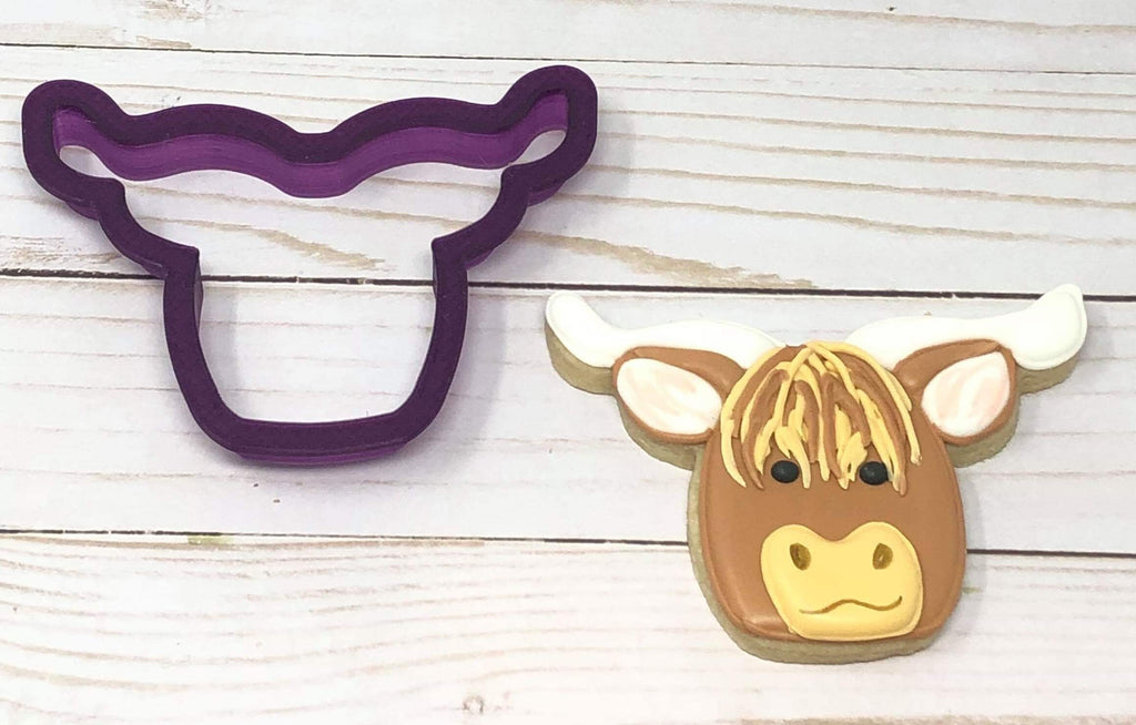 Highland Cow Head Cookie Cutter and Fondant Cutter and Clay Cutter