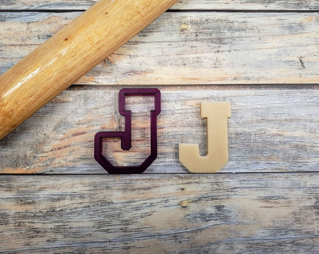 Varsity Letter J Cookie Cutter and Fondant Cutter and Clay Cutter