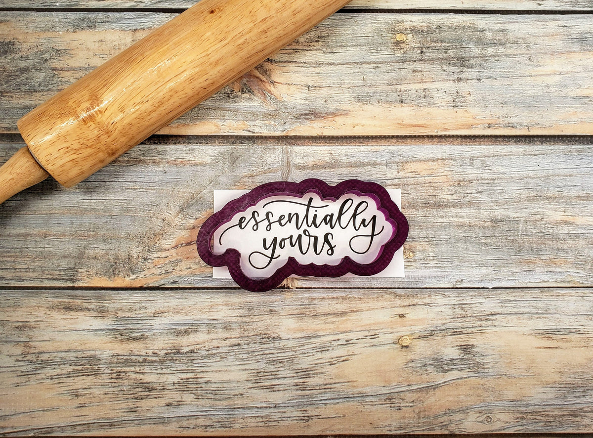 Essentially Yours Hand Lettered Cookie Cutter with Optional Stencil (s ...