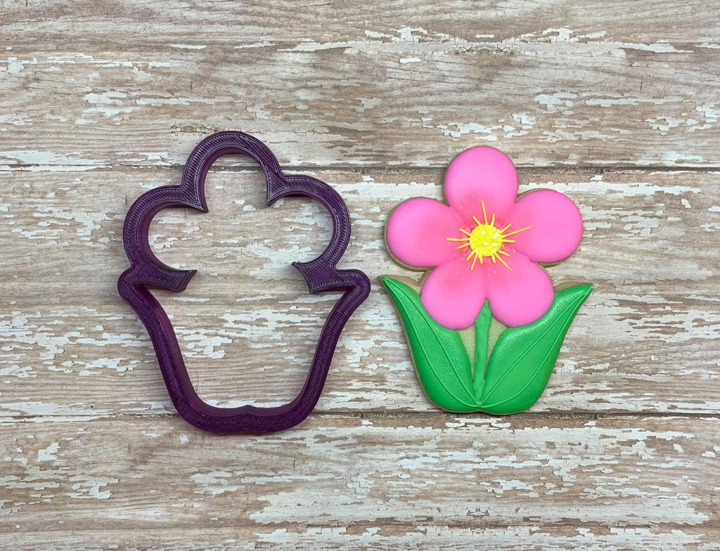 Daisy with Leaves Cookie Cutter and Fondant Cutter and Clay Cutter