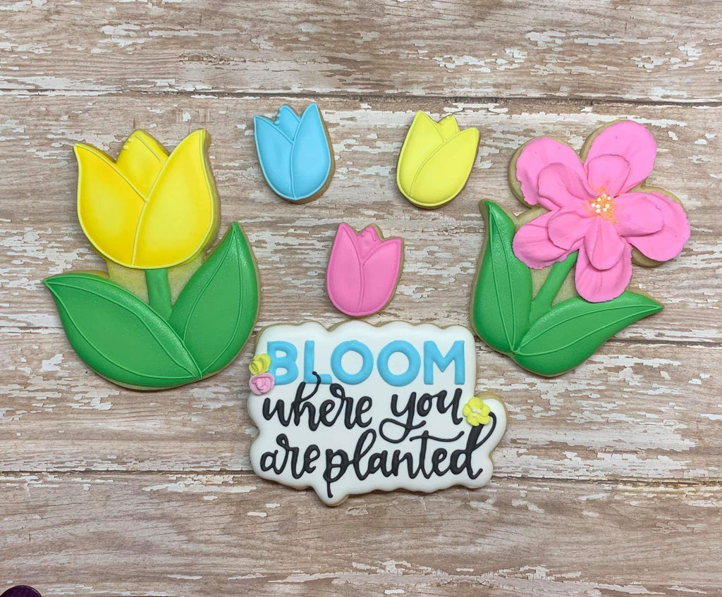 Tulip with Leaves Cookie Cutter and Fondant Cutter and Clay Cutter