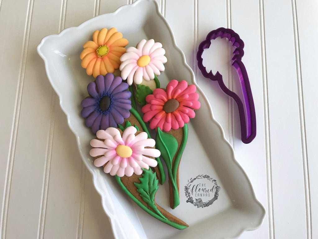 The Floured Canvas Mixed Floral Set of 4 Cookie Cutters and Fondant Cutters and Clay Cutters