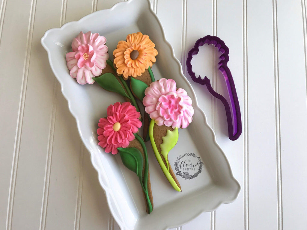 The Floured Canvas Mixed Floral Set of 4 Cookie Cutters and Fondant Cutters and Clay Cutters