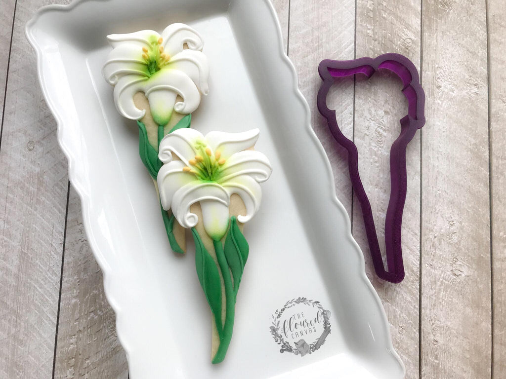 The Floured Canvas Easter Lily Bouquet Set of 3 Cookie Cutters and Fondant Cutters and Clay Cutters