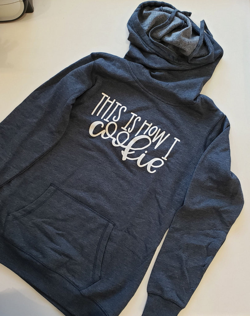 This is How I  Cookie - Heathered Navy District Women's Fleece Hoodie - Size Small - Sizing - I prefer a size bigger than normal
