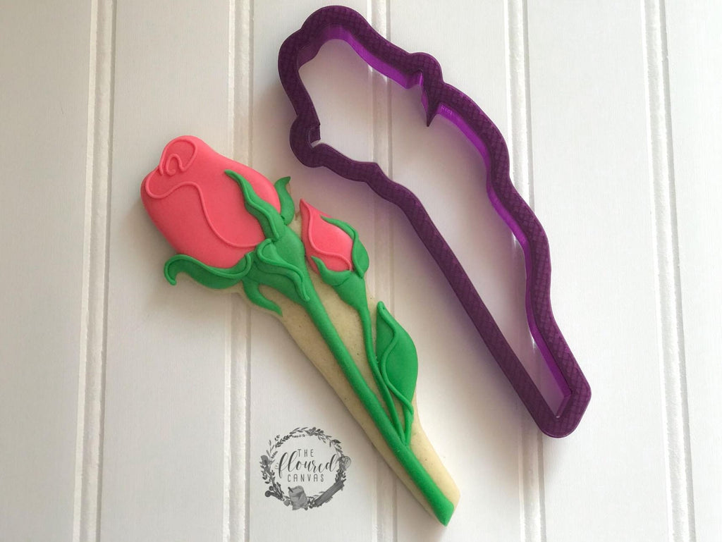 The Floured Canvas Rose Bouquet Set of 2 Cookie Cutters and Fondant Cutters and Clay Cutters