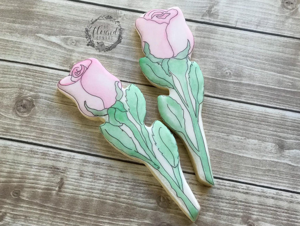 The Floured Canvas Rose Bouquet Set of 2 Cookie Cutters and Fondant Cutters and Clay Cutters