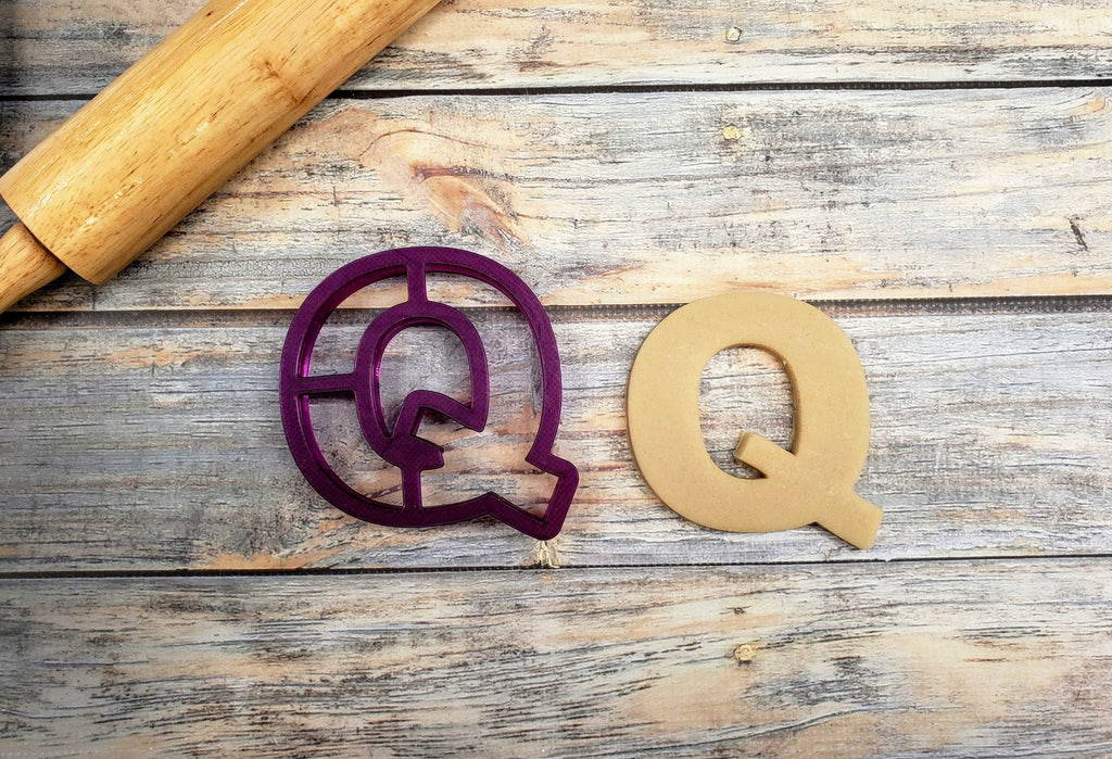 Upper Case Letter Q Cookie Cutter and Fondant Cutter and Clay Cutter