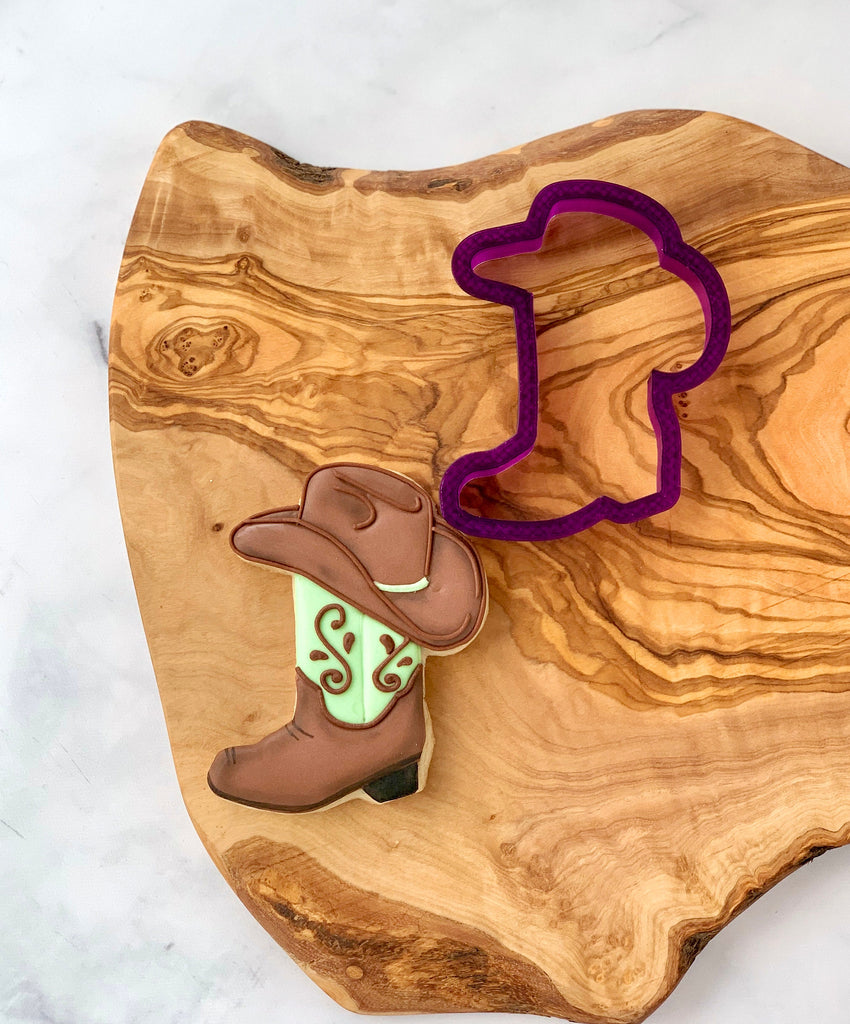 Cowboy Boot with Hat or Drill Boot with Hat Cookie Cutter and Fondant Cutter and Clay Cutter