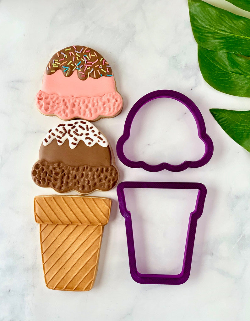 Build An Ice Cream Cone Cookie Cutter or Fondant Cutter and Clay Cutter