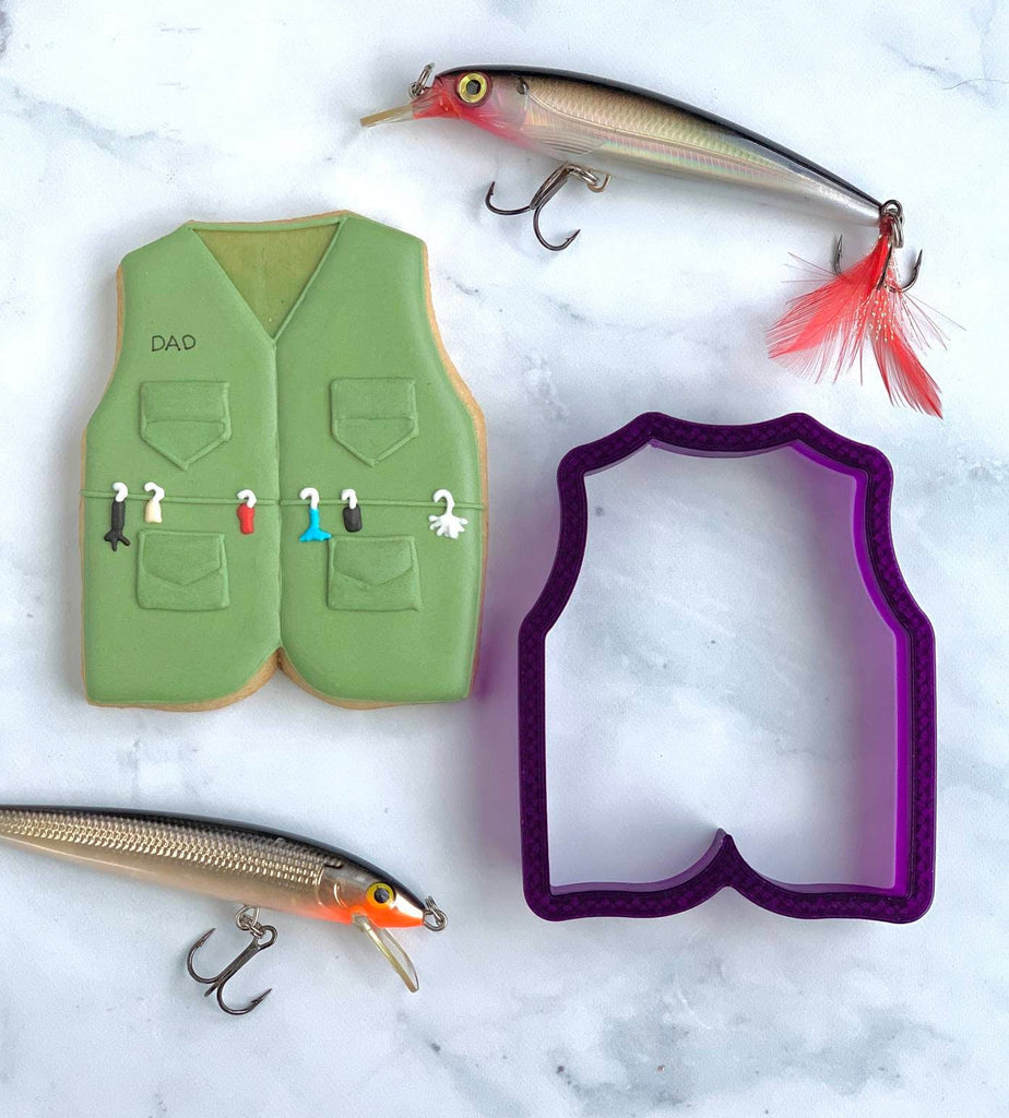 Vest or Fishing Vest or Fly Vest Cookie Cutter and Fondant Cutter and Clay Cutter