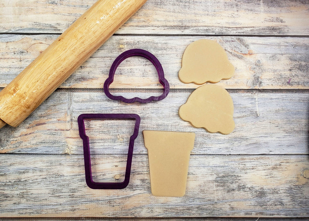 Build An Ice Cream Cone Cookie Cutter or Fondant Cutter and Clay Cutter