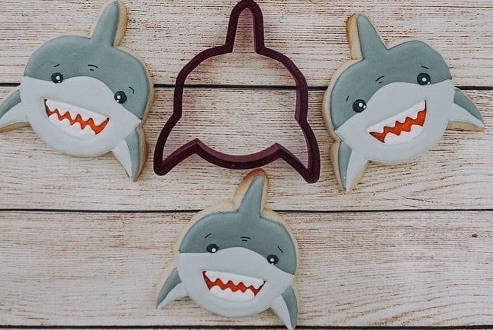 Front Facing Shark Cookie Cutter and Fondant Cutter and Clay Cutter