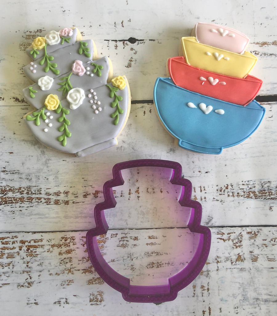 Stacked Bowls Stack of Mixing Bowls Cookie Cutter or Fondant Cutter and Clay Cutter