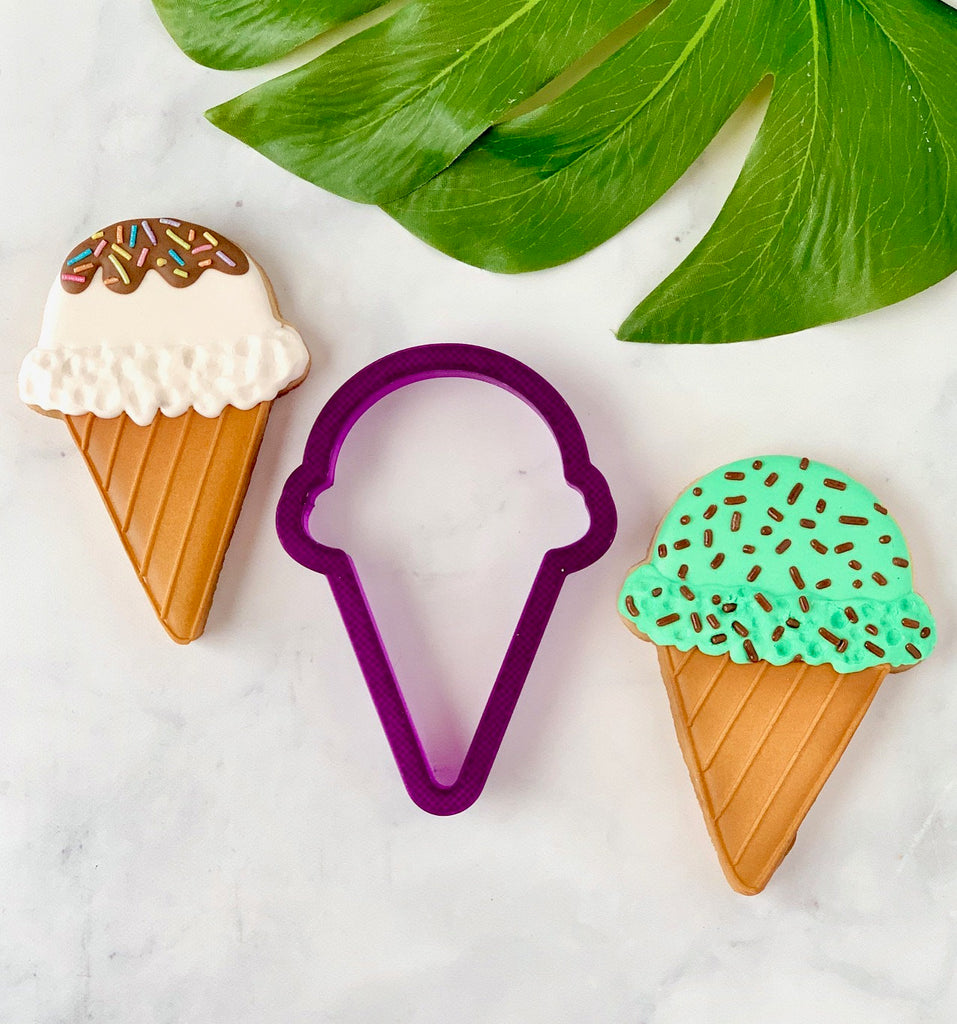 Single Scoop Ice Cream Cone Cookie Cutter or Fondant Cutter and Clay Cutter