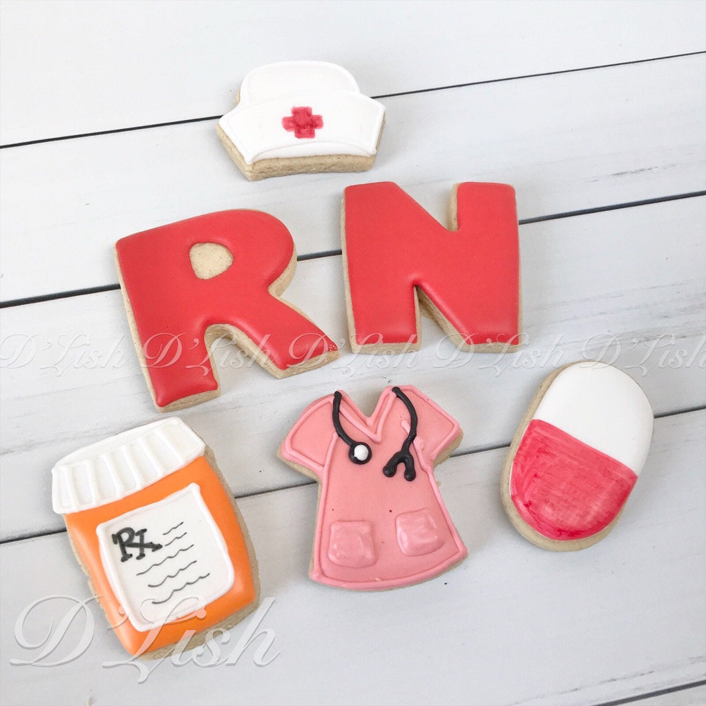 Mini RN Nurse Set Cookie Cutters and Fondant Cutters and Clay Cutters