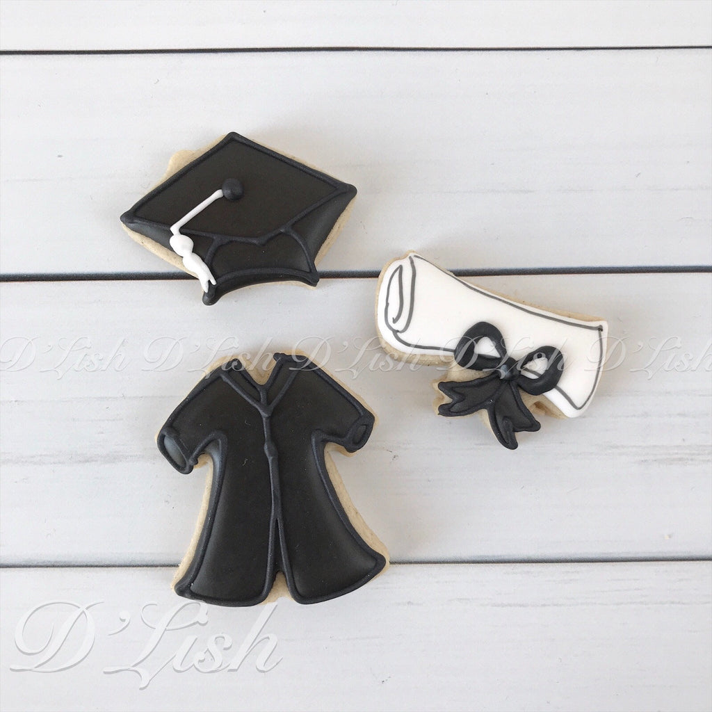 Mini Graduation Set Cookie Cutters and Fondant Cutters and Clay Cutters