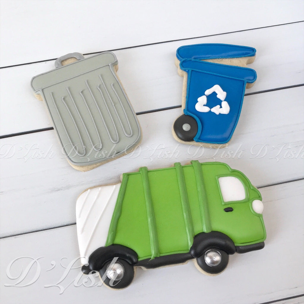 Trash Truck or Garbage Truck or Recycling Truck Cookie Cutter and Fondant Cutter and Clay Cutter