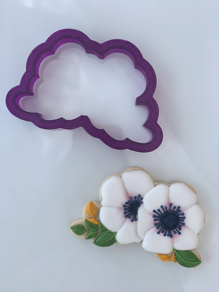 Flowers with Leaf Flourish Cookie Cutter and Fondant Cutter and Clay Cutter