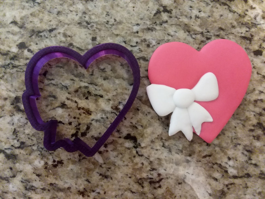 Heart with Bow Cookie Cutter and Fondant Cutter and Clay Cutter