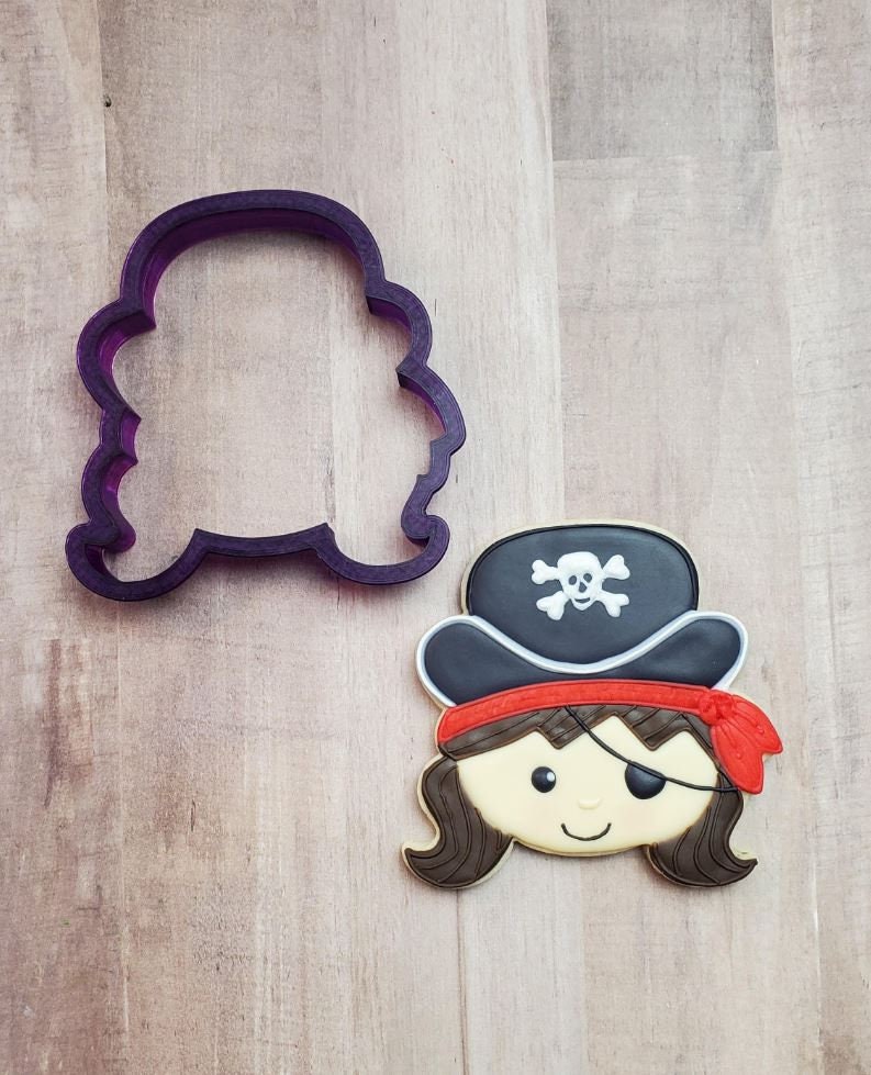 Miss Doughmestic Pirate Girl Cookie Cutter or Fondant Cutter and Clay Cutter