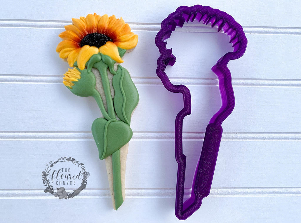 The Floured Canvas Sunflower Bouquet Set Cookie Cutters and Fondant Cutters and Clay Cutters