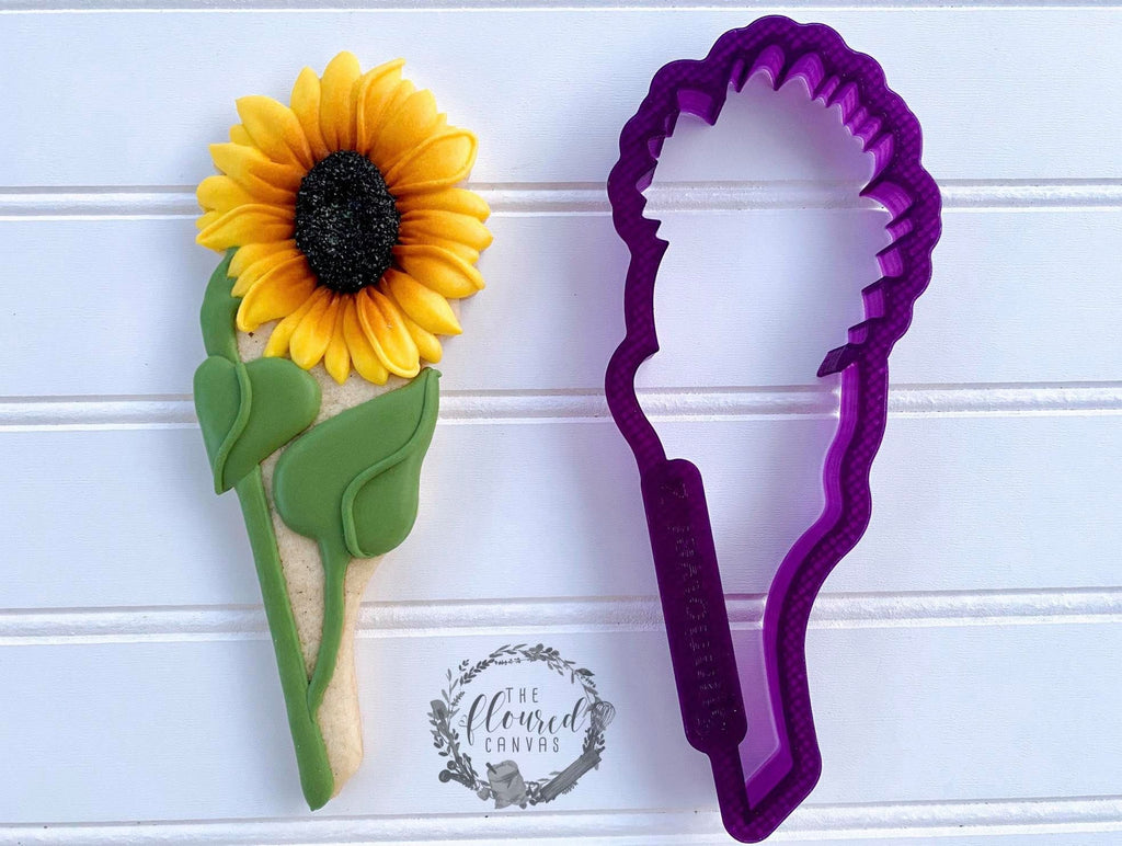 The Floured Canvas Sunflower Bouquet Set Cookie Cutters and Fondant Cutters and Clay Cutters