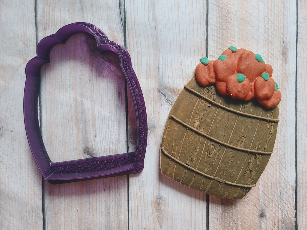 Barrel of Apples Cookie Cutter and Fondant Cutter and Clay Cutter