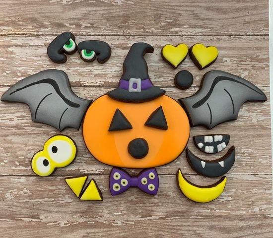 Build A Jack-O-Lantern with Pumpkin and Minis Cookie Cutter and Fondant Cutter and Clay Cutter