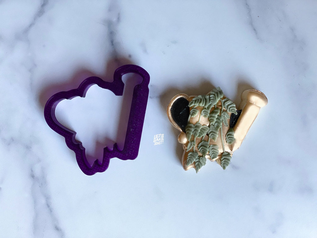 Watering Can with Plant Cookie Cutter and Fondant Cutter and Clay Cutter