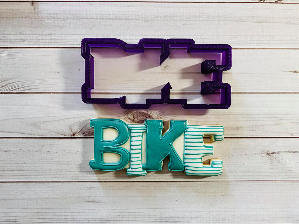 Bike Word Cookie Cutter and Fondant Cutter and Clay Cutter