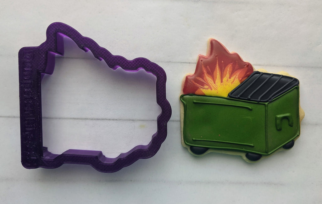 Dumpster Fire Cookie Cutter and Fondant Cutter and Clay Cutter