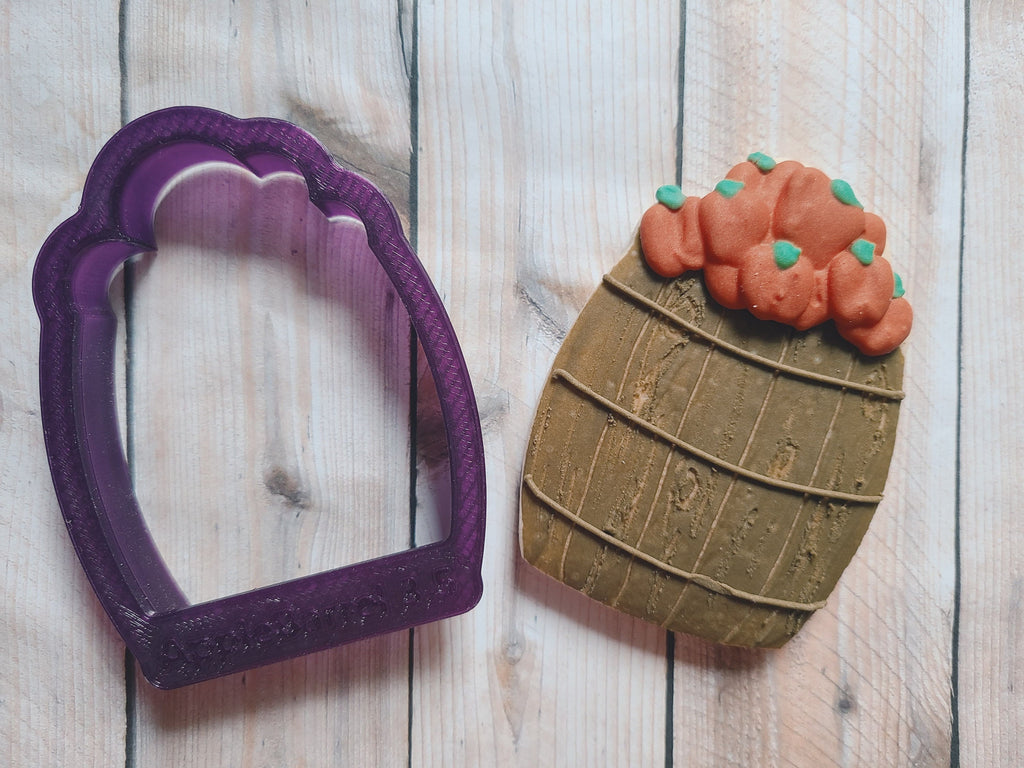 Barrel of Apples Cookie Cutter and Fondant Cutter and Clay Cutter