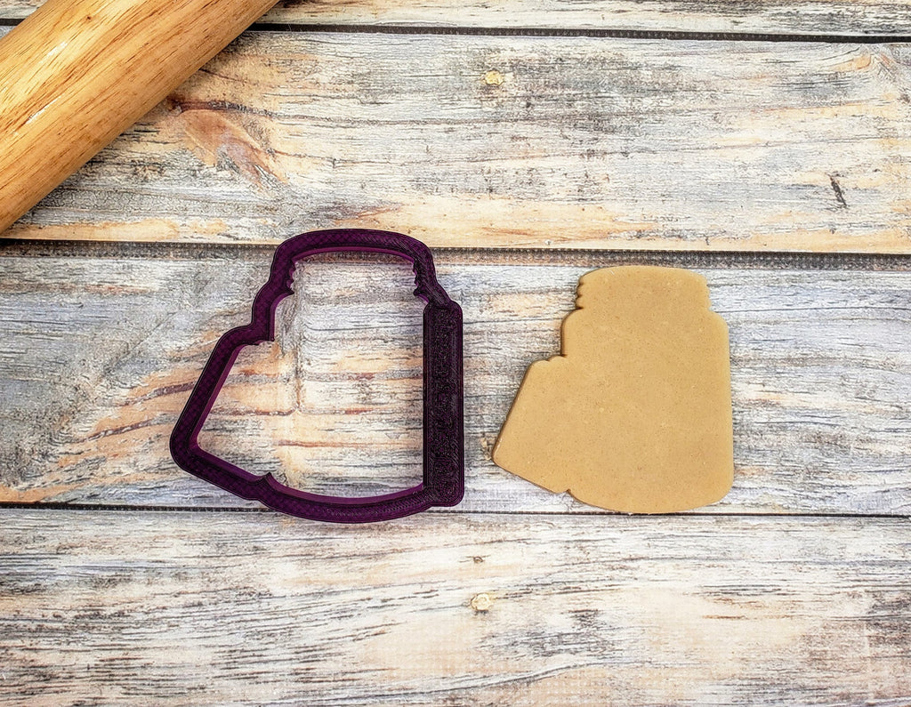 Mason Jar with Tag Cookie Cutter and Fondant Cutter and Clay Cutter