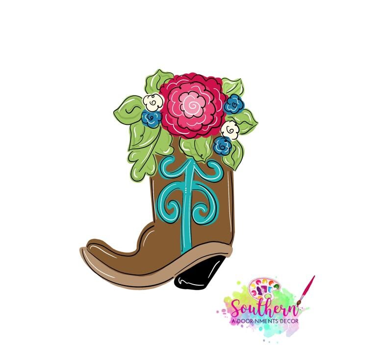 Floral Boot Cookie Cutter and Fondant Cutter and Clay Cutter