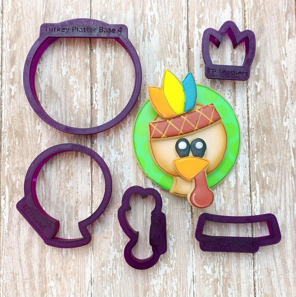 Turkey Platter set of 5 Cookie Cutter and Fondant Cutter and Clay Cutter