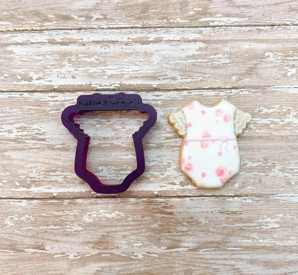 Ruffled Sleeve Baby Outfit or Baby Bunting Cookie Cutter and Fondant Cutter and Clay Cutter