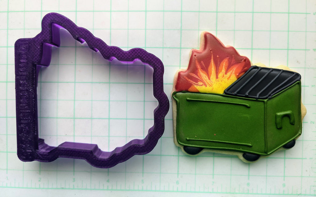 Dumpster Fire Cookie Cutter and Fondant Cutter and Clay Cutter