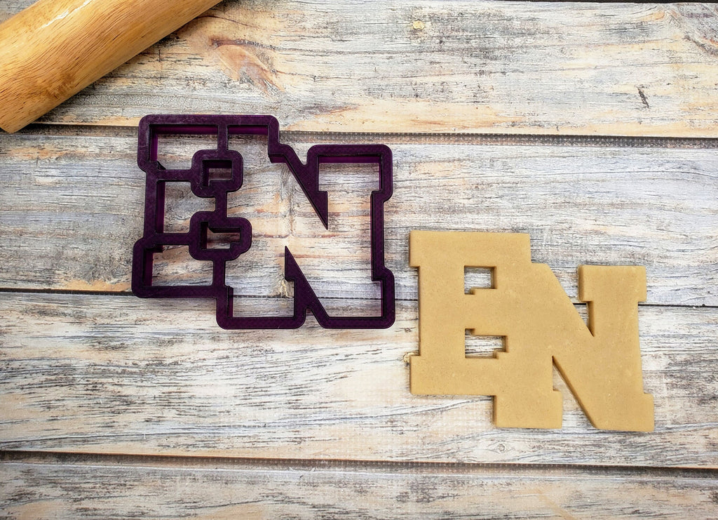 Varsity Letter E and N Cookie Cutter and Fondant Cutter and Clay Cutter