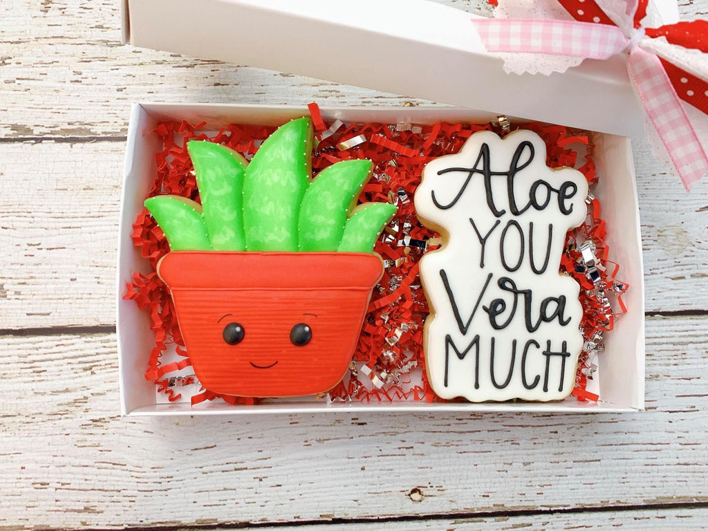 Aloe You Vera Much Hand Lettered Cookie Cutter and Fondant Cutter and Clay Cutter with Optional Stencil