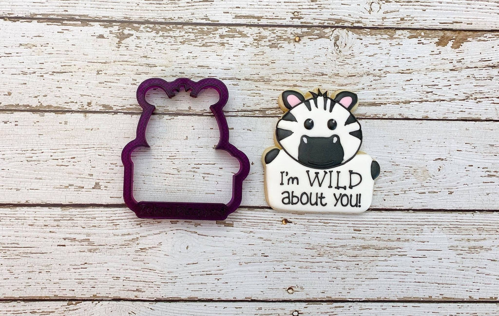 Zebra or Cow with Plaque Cookie Cutter and Fondant Cutter and Clay Cutter